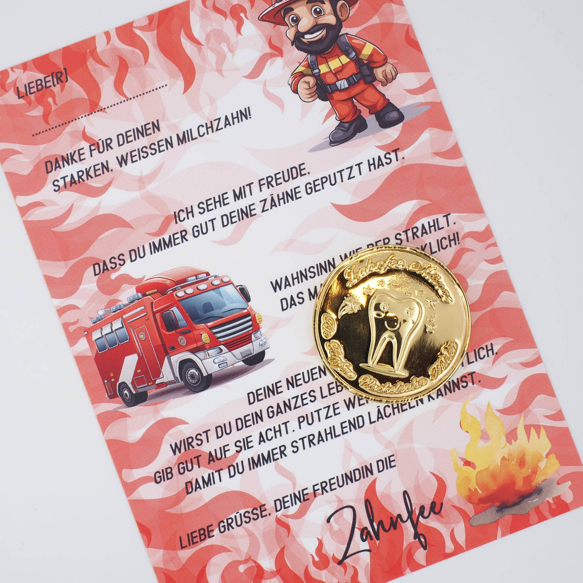Zahnfee Brief Karte Feuerwehr Mit Goldmünze Zahnfee Brief Karte Feuerwehr Mit Goldmünze von MotzisBunteWelt2014