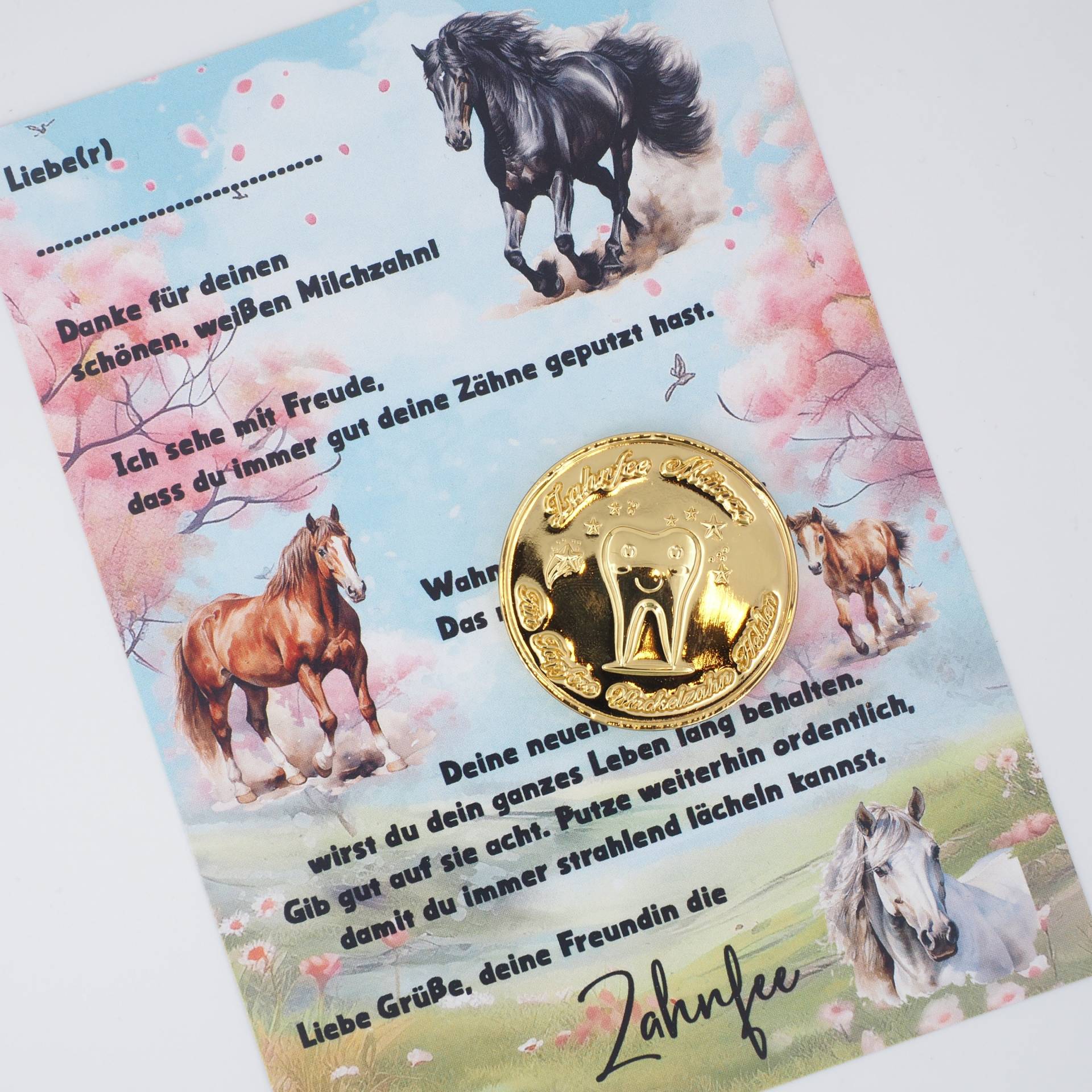 Zahnfee Brief Karte Pferd Mit Goldmünze Zahnfee Brief Karte Pferd Mit Goldmünze von MotzisBunteWelt2014