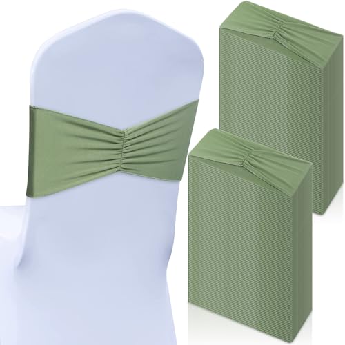 Moukeren Elastan-Stuhlschärpen, Schleifen, Stretch-Stuhlbänder, elastische Bänder, für Hochzeit, Party, Veranstaltungen, Zeremonie, Geburtstag, Bankett, Dekorationen, Salbeigrün, 50 Stück Moukeren Elastan-Stuhlschärpen, Schleifen, Stretch-Stuhlbänder, elastische Bänder, für Hochzeit, Party, Veranstaltungen, Zeremonie, Geburtstag, Bankett, Dekorationen, Salbeigrün, 50 Stück von Moukeren