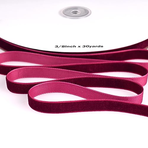 Moukiween Burgunderrotes Samtband, 1,9 cm x 27,7 m, rotes Samtband für Geschenkverpackungen, Einladungen, Blumen, Haarballons, Basteln, Nähen, Party, Hochzeit, Dekoration, Valentinstag, Blumenstrauß, Moukiween Burgunderrotes Samtband, 1,9 cm x 27,7 m, rotes Samtband für Geschenkverpackungen, Einladungen, Blumen, Haarballons, Basteln, Nähen, Party, Hochzeit, Dekoration, Valentinstag, Blumenstrauß, von Moukiween