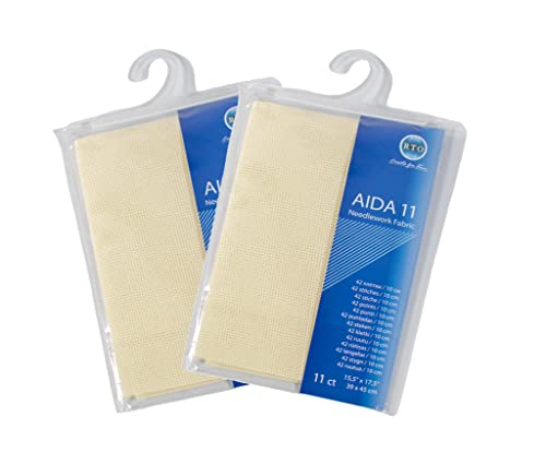 Mouldmaster Aida02PK2 Aida, 11 Fadenzahl, cremefarben, 2 Stück, 39cm x 45cm Mouldmaster Aida02PK2 Aida, 11 Fadenzahl, cremefarben, 2 Stück, 39cm x 45cm von Mouldmaster