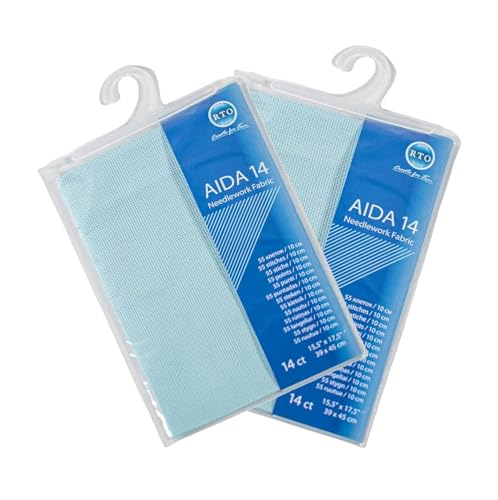 Mouldmaster Aida09PK2 Aida 14 Count Blassblau, 2 Stück, blau, 39cm x 45cm Mouldmaster Aida09PK2 Aida 14 Count Blassblau, 2 Stück, blau, 39cm x 45cm von Mouldmaster