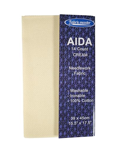 Mouldmaster MA14 Aida-Stoff, Fadenzahl 14, cremefarben, 39 x 45 cm, Baumwolle, 39x45cm, stück Mouldmaster MA14 Aida-Stoff, Fadenzahl 14, cremefarben, 39 x 45 cm, Baumwolle, 39x45cm, stück von Mouldmaster