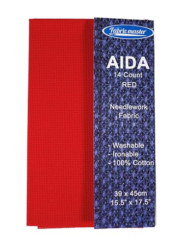Mouldmaster MA17 Aida, Fadenzahl 14, 49 x 45 cm, Rot, Baumwolle, 49x45cm von Mouldmaster