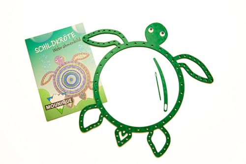 Mounique | Motivwebrahmen-Schildkröte | Weben & Sticken Bastelset | Kreatives Spielzeug & Geschenkidee (Green) von Mounique