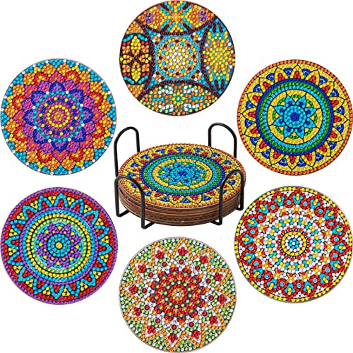Diamond Painting Untersetzer mit Halter, 6 Stück Diamond Art Painting Mandala, Diamond Painting Erwachsene, Acryl Kunsthandwerk Untersetzer für Anfänger, Erwachsene & Kinder Diamond Painting Untersetzer mit Halter, 6 Stück Diamond Art Painting Mandala, Diamond Painting Erwachsene, Acryl Kunsthandwerk Untersetzer für Anfänger, Erwachsene & Kinder von Mount Kumgang