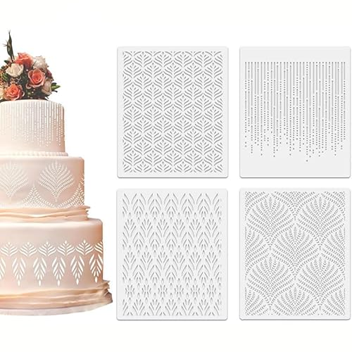 4PCS Kuchen Schablonen Dekorieren Buttercreme DIY Backen Dekor Form 4PCS Kuchen Schablonen Dekorieren Buttercreme DIY Backen Dekor Form von Mounteps