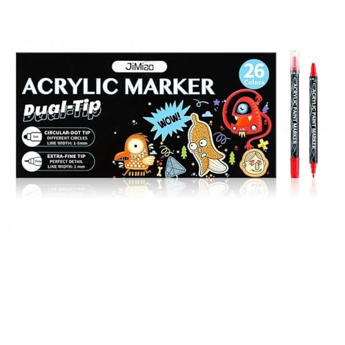 Acrylfarben-Marker-Set, 26/36 Farben, Doppelspitze, Malstifte, DIY, Basteln, Kunst (26 Farben) von Mounteps