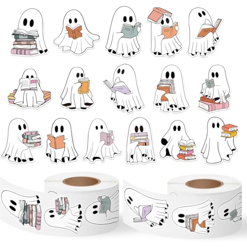 Ghost Reading Book Sticker Halloween Cartoon Little Boo Book Lover Stickers Ghost Reading Book Sticker Halloween Cartoon Little Boo Book Lover Stickers von Mounteps