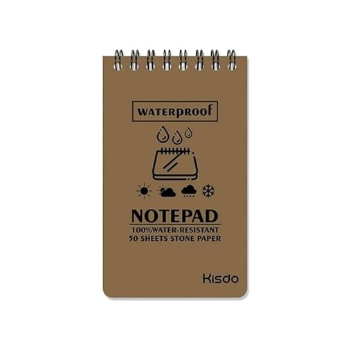 Mounteps 1/2X Alle Wetter Stein Papier wasserdicht Notepad Notebook Taschengröße für Outdoor (1, Khaki) von Mounteps