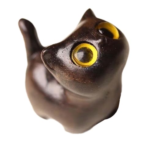 Mounteps Holzfigur Mini Katze Statue für Housewarming Tabelle Tafelaufsätze Kabinett (Gelb) von Mounteps