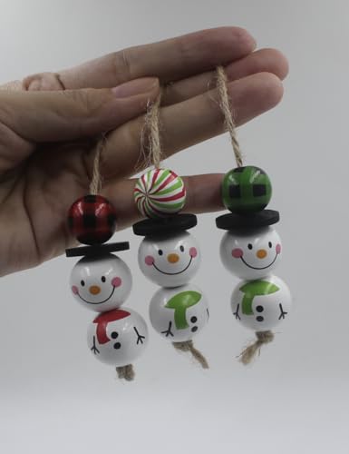 120 Stück Schneemänner-Holzperlen, Weihnachts-Holzperlen mit Bindfaden, Schal, buntes Büffelkaro, grün-rot, Winter-Holzperlen für Bastelarbeiten, Weihnachten, Party, Bauernhaus-Dekoration 120 Stück Schneemänner-Holzperlen, Weihnachts-Holzperlen mit Bindfaden, Schal, buntes Büffelkaro, grün-rot, Winter-Holzperlen für Bastelarbeiten, Weihnachten, Party, Bauernhaus-Dekoration von Movbudy