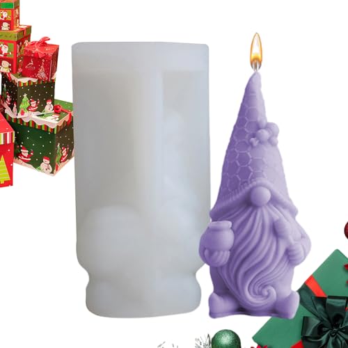 3D Wichtel Silikonform - Gießform Weihnachten Silikonform Weihnachten Aroma Kerzenform Zum DIY,3D Weihnachten Seifenform Für DIY Weihnachtsschmuck Dekoration von Moxeupon