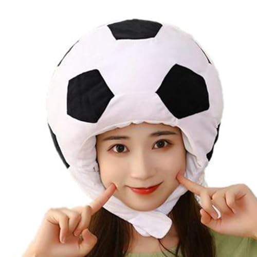 Moxeupon Plüsch-Fußballmütze, Fußballkostüm - Plüsch-Sport-Kopfbedeckung, Foto-Requisiten, warme Fußballmütze - Fußball-Plüsch-Kostümhut für Kinder, Frauen, Männer, junge Menschen, ältere Menschen, Moxeupon Plüsch-Fußballmütze, Fußballkostüm - Plüsch-Sport-Kopfbedeckung, Foto-Requisiten, warme Fußballmütze - Fußball-Plüsch-Kostümhut für Kinder, Frauen, Männer, junge Menschen, ältere Menschen, von Moxeupon
