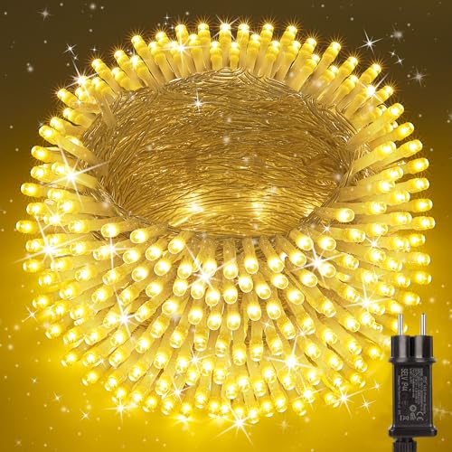 Moxled Lichterkette Außen 100m 800LED, Warmweiß Lichterkette Außen Strom mit Timer Speicherfunktion, Transparente Kabel, Wasserdicht 8 Modi Weihnachtsbeleuchtung für Außen Innen Baum Weihnachten Moxled Lichterkette Außen 100m 800LED, Warmweiß Lichterkette Außen Strom mit Timer Speicherfunktion, Transparente Kabel, Wasserdicht 8 Modi Weihnachtsbeleuchtung für Außen Innen Baum Weihnachten von Moxled