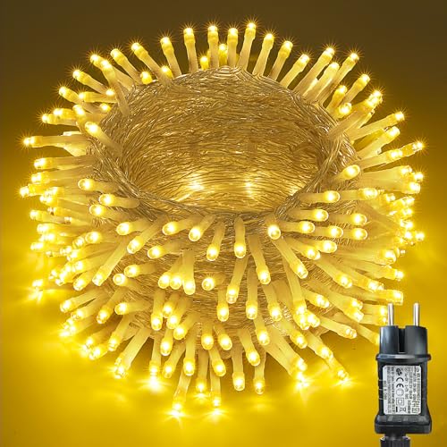 Moxled Lichterkette Außen 10m 100LED, Warmweiß Lichterkette Außen Strom mit Timer Speicherfunktion, Transparente Kabel, Wasserdicht 8 Modi Weihnachtsbeleuchtung für Außen Innen Garten Baum Weihnachten Moxled Lichterkette Außen 10m 100LED, Warmweiß Lichterkette Außen Strom mit Timer Speicherfunktion, Transparente Kabel, Wasserdicht 8 Modi Weihnachtsbeleuchtung für Außen Innen Garten Baum Weihnachten von Moxled