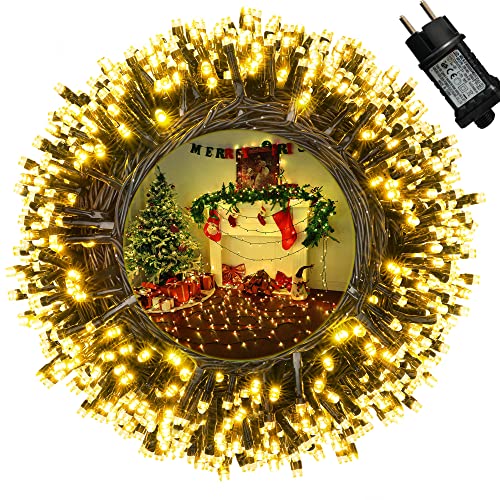 Moxled Lichterkette Weihnachtsbaum - 35M 350 LED Warmweiß Lichterkette Außen Strom mit Timer Speicherfunktion, Grünes Kabel, Wasserdicht 8 Modi Weihnachtsbeleuchtung für Garten Weihnachten Deko Moxled Lichterkette Weihnachtsbaum - 35M 350 LED Warmweiß Lichterkette Außen Strom mit Timer Speicherfunktion, Grünes Kabel, Wasserdicht 8 Modi Weihnachtsbeleuchtung für Garten Weihnachten Deko von Moxled