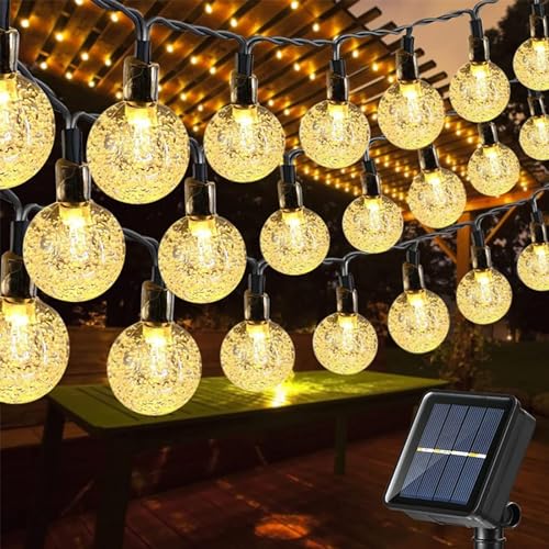 Moxled Solar Lichterkette Aussen 100 LED, 17M Lichterkette Außen Solar Wasserdicht, 8 Modes Solar Lichterkette Außen für Garten, Terrasse, Balkon, Partys (Warmweiß) von Moxled
