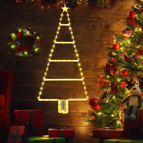Moxled Weihnachtsbeleuchtung Außen Batterie Warmweiß, 81cm LED Leiter Lichterkette Batterie mit Timer, 8 Modi, Wasserdicht Leiter Lichterkette Weihnachtsbaum für Innen Außen Weihnachtsdeko Fenster Moxled Weihnachtsbeleuchtung Außen Batterie Warmweiß, 81cm LED Leiter Lichterkette Batterie mit Timer, 8 Modi, Wasserdicht Leiter Lichterkette Weihnachtsbaum für Innen Außen Weihnachtsdeko Fenster von Moxled