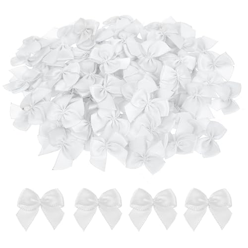 100 Stück Kleine Schleifen, 2.5 cm Mini Weiß Satinband Schleifen Winzige Vorgefertigte Schleifen für DIY Basteln, Geschenkverpackung, Hochzeit Deko, Weihnachten, Party, Scrapbooking 100 Stück Kleine Schleifen, 2.5 cm Mini Weiß Satinband Schleifen Winzige Vorgefertigte Schleifen für DIY Basteln, Geschenkverpackung, Hochzeit Deko, Weihnachten, Party, Scrapbooking von Mozeat Lens