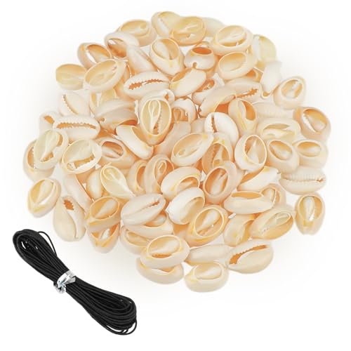 100 Stück Muscheln Anhänger Natürlichen Muschel Perlen mit Loch zum Auffädeln Basteln Muscheln 16 bis 18mm Spiralschale Perlen Beige Spirale Kauri Strand Muscheln für DIY Dekoration Schmuck Machen von Mozeat Lens