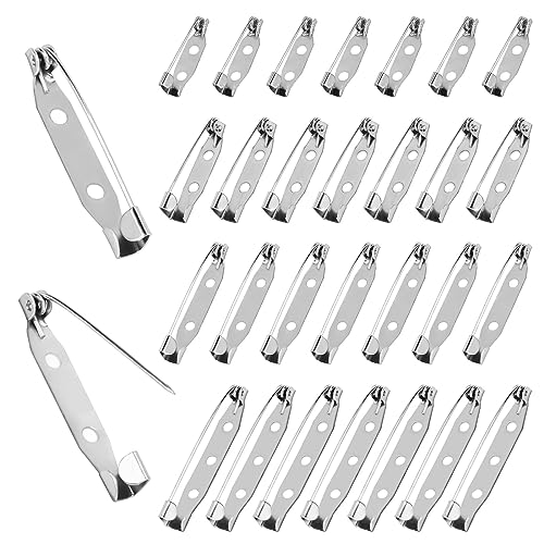 120 Stück Metall Broschennadeln 20/25/32/38 mm Brosche Pins Silber Sicherheitsnadeln Anstecker Verschlussnadeln Rücken Stangennadeln für DIY Abzeichen Corsage Schmuck Handwerk von Mozeat Lens
