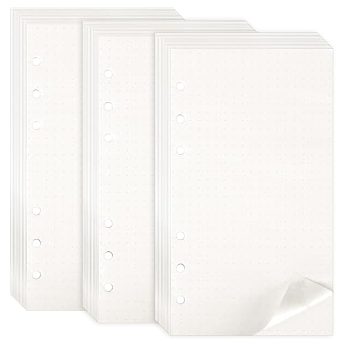 135 Blätter A6 Nachfüllpapier A6 Papier Gepunktet Nachfüllbar Notizpapier 6 Löcher Nachfülleinlagen Loose Notizpapier 3 Pack A6 Refill Paper für Binder Notizbuch Tagbuch Skizze Malerei von Mozeat Lens