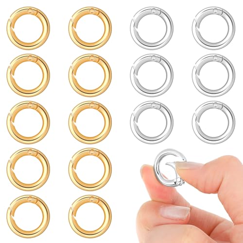 16 Stück Karabinerring Rund Gold Silber Metall Karabiner Ring Karabinerhaken Schlüsselbund Zubehör O Ring Legierung Karabinerhaken Für Schlüsselanhänger, Tasche, Schmuck, Handwerk Machen 16 Stück Karabinerring Rund Gold Silber Metall Karabiner Ring Karabinerhaken Schlüsselbund Zubehör O Ring Legierung Karabinerhaken Für Schlüsselanhänger, Tasche, Schmuck, Handwerk Machen von Mozeat Lens