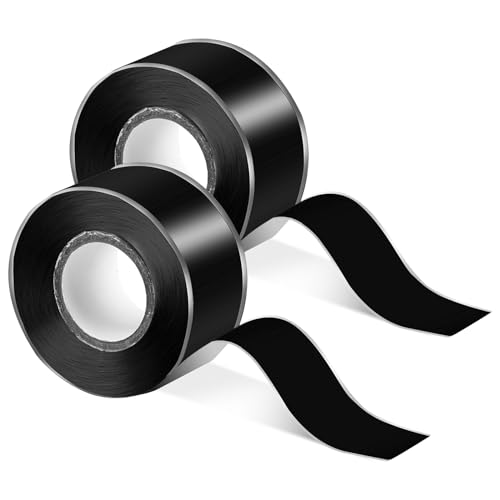 2 Rollen Wasserdicht Dichtungsband 3m/Rollen selbstverschmelzendes Silikonband Schwarz Isolierband Hitzebeständiges Klebeband Silikon Tape für Reparatur, 25 mm breit von Mozeat Lens