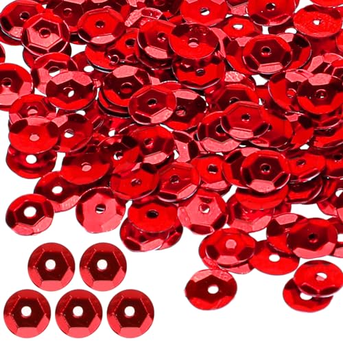 4000 Stück Pailletten zum Basteln, Bulk Rot Pailletten zum Aufähen, Loose Pailletten Kit - Ø 6mm, Glitzer Spangles für DIY Handwerk Herstellung 4000 Stück Pailletten zum Basteln, Bulk Rot Pailletten zum Aufähen, Loose Pailletten Kit - Ø 6mm, Glitzer Spangles für DIY Handwerk Herstellung von Mozeat Lens