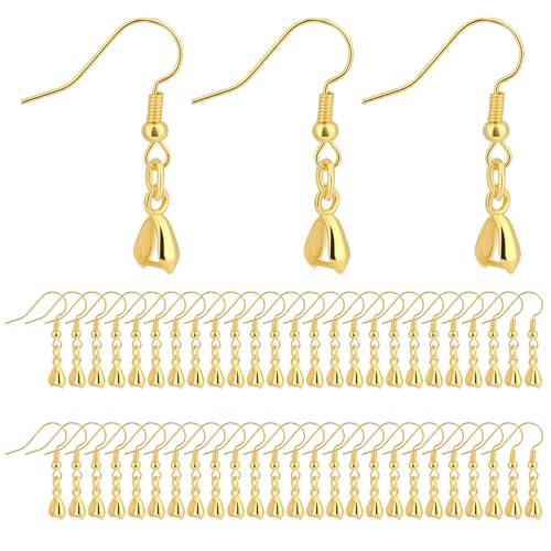 50 Stück Ohrring Haken Ohrringe Basteln Ohrringe Selber Machen Edelstahl Gold Ohrhaken Zubehör mit Kugel Spule Set für DIY Ohrhänger Schmuckherstellung 50 Stück Ohrring Haken Ohrringe Basteln Ohrringe Selber Machen Edelstahl Gold Ohrhaken Zubehör mit Kugel Spule Set für DIY Ohrhänger Schmuckherstellung von Mozeat Lens