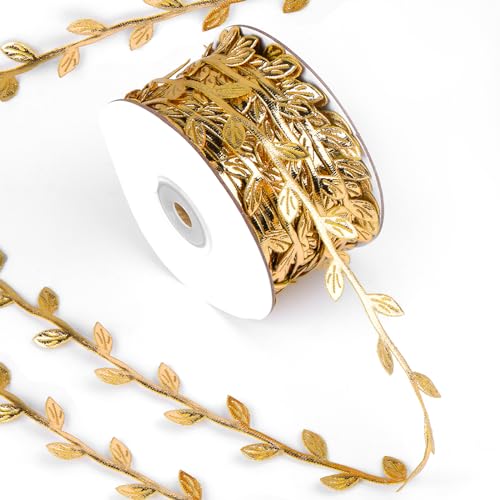Blätter Streifen Geschenkband, 30 M Künstliche Reben Blätter, Künstliche Pflanzen Bänder, Gold Geschenk Luftschlangen Dekoration, Künstliches Blatt Rebe für DIY Party Hochzeit Hausgarten Dekoration Blätter Streifen Geschenkband, 30 M Künstliche Reben Blätter, Künstliche Pflanzen Bänder, Gold Geschenk Luftschlangen Dekoration, Künstliches Blatt Rebe für DIY Party Hochzeit Hausgarten Dekoration von Mozeat Lens