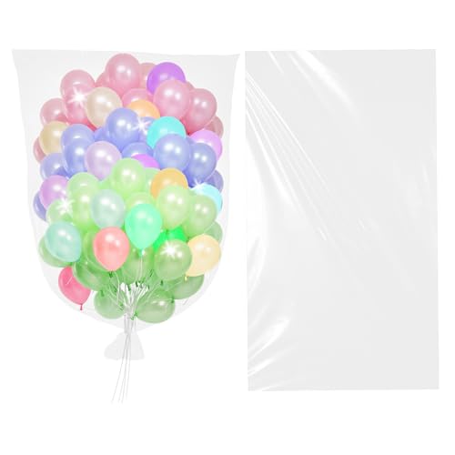 Mozeat Lens 2 Pack Ballonbeutel Groß für Transport Wiederverwendbar 59 x 47 Zoll Große Klar Kunststoff Ballon Drop Bag Riesige Ballon Aufbewahrungsbeutel für Transport Geburtstag Hochzeit Weihnachten von Mozeat Lens