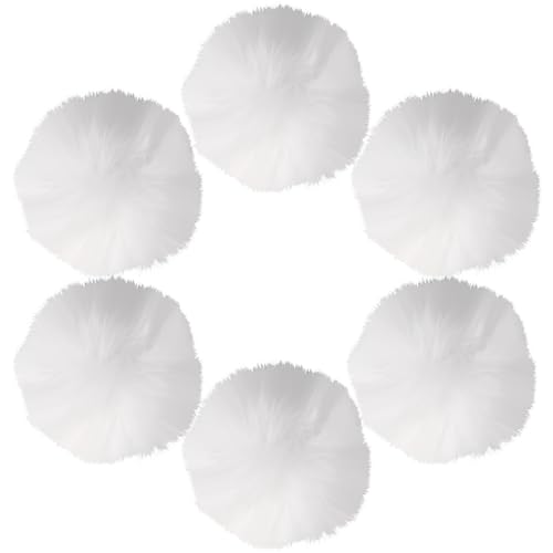 Pompons, 6 Stück Bommel für Mütze 7 cm Kunstfell Fellbommel Fake Fur Bommel, Kunstpelz Pom Ball, Künstliche Plüschbälle, Fellpompon Bommeln für Mützen Basteln Tasche Schlüsselanhänger (Weiß) Pompons, 6 Stück Bommel für Mütze 7 cm Kunstfell Fellbommel Fake Fur Bommel, Kunstpelz Pom Ball, Künstliche Plüschbälle, Fellpompon Bommeln für Mützen Basteln Tasche Schlüsselanhänger (Weiß) von Mozeat Lens