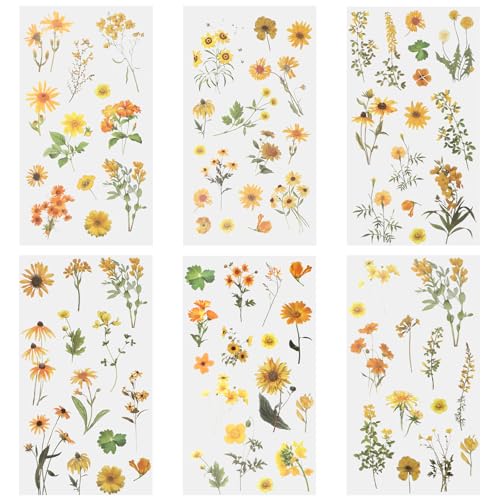 6 Blatt Sonnenblumen Aufkleber, Sticker Blumen Transparente Sonnenblumen Aufkleber für Bastelarbeiten Wasserfeste Flower Stickers Blumenaufkleber für Scrapbook Fotoalbum Sammelalbum Laptops Handwerk 6 Blatt Sonnenblumen Aufkleber, Sticker Blumen Transparente Sonnenblumen Aufkleber für Bastelarbeiten Wasserfeste Flower Stickers Blumenaufkleber für Scrapbook Fotoalbum Sammelalbum Laptops Handwerk von Mozeat Lens