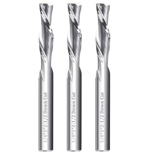 3 x Hartmetall-Spiralfräser-Bits, 6,35 mm Schaft, 6,35 mm Schnittdurchmesser, Vollhartmetall-Fräser für Holzarbeiten, CNC-Fräser, Gravur, Schnitzen, Nut-Werkzeuge 3 x Hartmetall-Spiralfräser-Bits, 6,35 mm Schaft, 6,35 mm Schnittdurchmesser, Vollhartmetall-Fräser für Holzarbeiten, CNC-Fräser, Gravur, Schnitzen, Nut-Werkzeuge von Mozeyerh