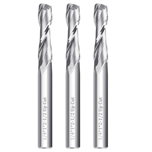 3 x Hartmetall-Spiralfräser-Bits, 6,35 mm Schaft, 6,35 mm Schnittdurchmesser, Vollhartmetall-Fräser für Holzarbeiten, CNC-Fräser, Gravur, Schnitzen, Nut-Werkzeuge 3 x Hartmetall-Spiralfräser-Bits, 6,35 mm Schaft, 6,35 mm Schnittdurchmesser, Vollhartmetall-Fräser für Holzarbeiten, CNC-Fräser, Gravur, Schnitzen, Nut-Werkzeuge von Mozeyerh