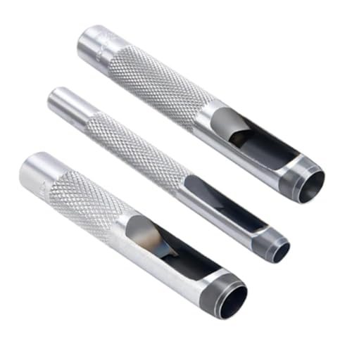 3-teiliges Lochstanzer-Set aus Stahl, hohles Lederstanzer-Set (1/4, 3/8, 1/2 Zoll) ist ein Original-Zubehör für das ASDFGHT-Werkzeugset, Ösen von Mozff