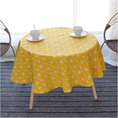 Runde Tischdecke, waschbar, langlebig, für Garten, Küche, Esszimmer, Tischschutz für Outdoor, Picknick, Party, Camping, Zuhause, Restaurant (A,139,7 cm (rund)) von Mozzeilee