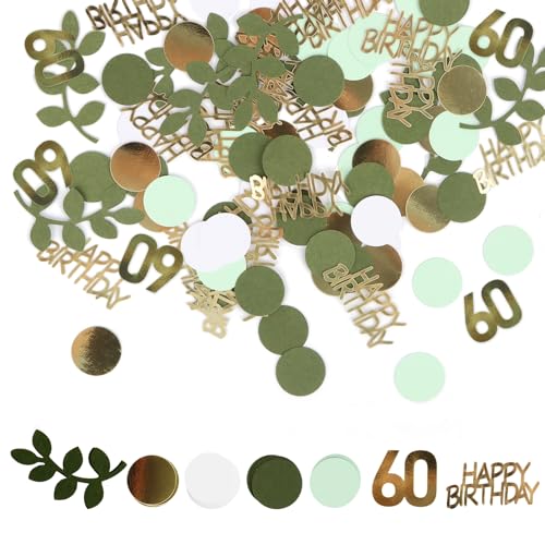 MplehDa Konfetti Grün Gold, 400 Stück Verlobungsfeier Tischdekoration, Love Thema Party Konfetti Grün Tischstreuer für Party Geburtstag Hochzeit Kinderzimmer Tischplatte Papierfetzen (60 Geburtstag) von MplehDa