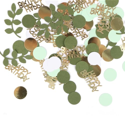 Konfetti Grün Gold, 400 Stück Verlobungsfeier Tischdekoration, HAPPY BIRTHDAY Thema Party Konfetti Grün Tischstreuer für Party Geburtstag Hochzeit Kinderzimmer Tischplatte Papierfetzen Konfetti Grün Gold, 400 Stück Verlobungsfeier Tischdekoration, HAPPY BIRTHDAY Thema Party Konfetti Grün Tischstreuer für Party Geburtstag Hochzeit Kinderzimmer Tischplatte Papierfetzen von MplehDa