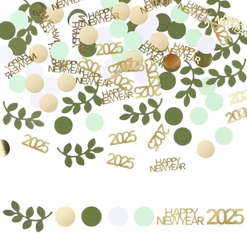 Konfetti Silvester Deko 2025 - 200 Stück Streudeko, Happy New Year Grün Gold Tischdeko, Neujahr Neujahrsdeko Konfetti Silvester Deko 2025 - 200 Stück Streudeko, Happy New Year Grün Gold Tischdeko, Neujahr Neujahrsdeko von MplehDa