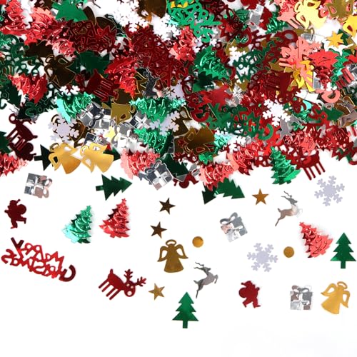 Konfetti Weihnachten Deko, 500 Stück Weihnachtsbaum Streudeko Set, Weihnachtskonfetti, Konfetti Pailletten für Weihnachtsfeier Konfetti Tischdeko Schneeflocke Santa Rentier Weihnachten Konfetti Weihnachten Deko, 500 Stück Weihnachtsbaum Streudeko Set, Weihnachtskonfetti, Konfetti Pailletten für Weihnachtsfeier Konfetti Tischdeko Schneeflocke Santa Rentier Weihnachten von MplehDa
