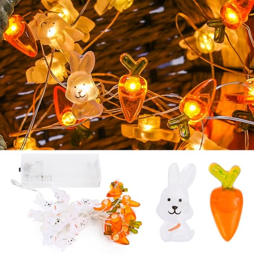 MplehDa Lichterkette Ostern, 2M 20 LED Hase Karotte Micro Lichterkette, Warmweiß Osterhase Lichterkette, Bunny Karotte LED Osterbeleuchtung, Osterdekoration Lichterkette für Party Garten MplehDa Lichterkette Ostern, 2M 20 LED Hase Karotte Micro Lichterkette, Warmweiß Osterhase Lichterkette, Bunny Karotte LED Osterbeleuchtung, Osterdekoration Lichterkette für Party Garten von MplehDa