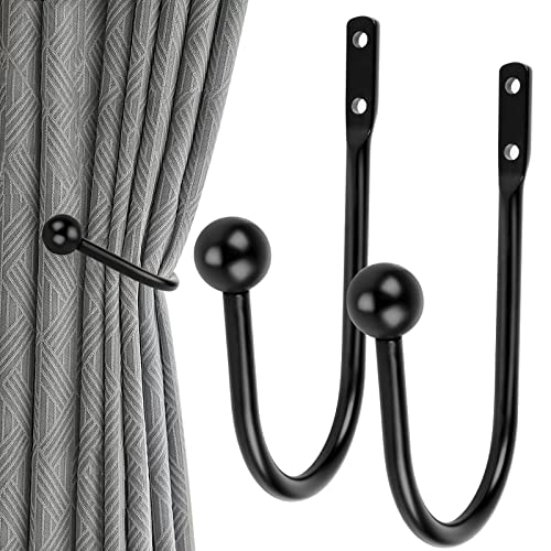 MplehDa Vorhanghalter Wand, 2 Stück Raffhalter Metall Schwarz Gardinenhalter Raffhalter Wandbefestigung U-Form Raffbügel Vorhänge Holdbacks für Vorhangquaste Vorhang MplehDa Vorhanghalter Wand, 2 Stück Raffhalter Metall Schwarz Gardinenhalter Raffhalter Wandbefestigung U-Form Raffbügel Vorhänge Holdbacks für Vorhangquaste Vorhang von MplehDa