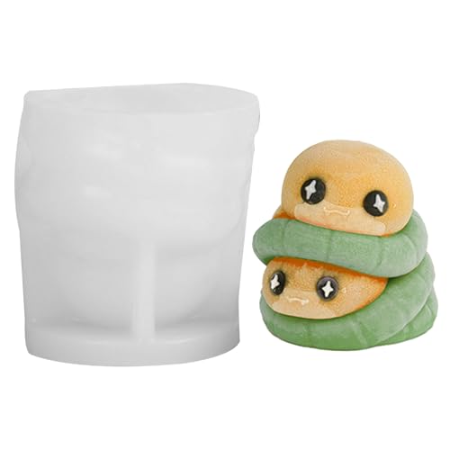 Mppchhn Silikon-Kuchenformen | 3D-Schlangen-Schokoladenformen – Gießform aus Epoxidharz, niedlich für Kekse, Cupcakes, Schokolade, Seife, Ton, Kerzen, Bastelprojekte von Mppchhn