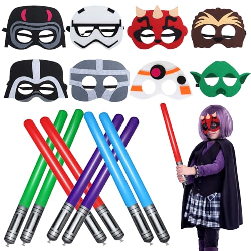 Mprocen Star Wars Partygeschenke, 16 Stück Star Wars Filz-Masken Star War Lichtschwert Ballons Galaxie Thema Party Zubehör für Kinder Geburtstag Party Cosplay Dress Up Mprocen Star Wars Partygeschenke, 16 Stück Star Wars Filz-Masken Star War Lichtschwert Ballons Galaxie Thema Party Zubehör für Kinder Geburtstag Party Cosplay Dress Up von Mprocen