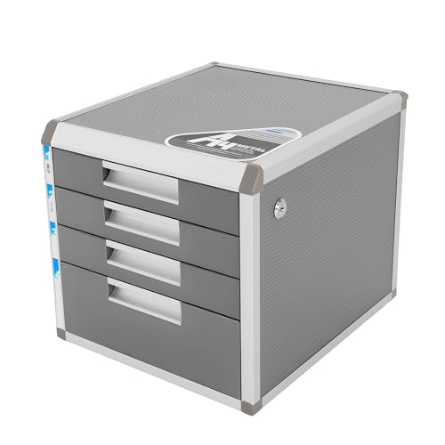Mqwdxzfes 4 Fächer Schubladenbox, Metall Büro Dokumenten Aufbewahrungsbox mit Abschließbar&Schloss, Groß Aufbewahrung Ablagebox A4 Organizer Schreibtisch Aktenschrank für Alle Büroräume Mqwdxzfes 4 Fächer Schubladenbox, Metall Büro Dokumenten Aufbewahrungsbox mit Abschließbar&Schloss, Groß Aufbewahrung Ablagebox A4 Organizer Schreibtisch Aktenschrank für Alle Büroräume von Mqwdxzfes