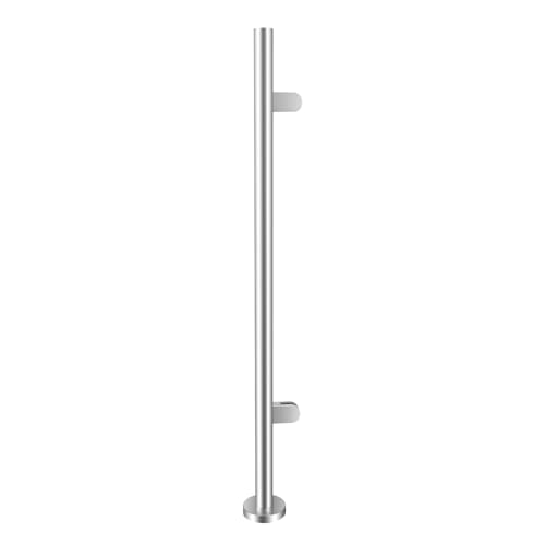 Mqwdxzfes Edelstahl Glasgeländer, 110cm Geländerpfosten mit Klemme, Treppengeländer Glas Balustrade Balkongeländer Terrassengeländer Schwimmbad/Balkon-Pfosten für Balustrade, Zaun, Balkon von Mqwdxzfes