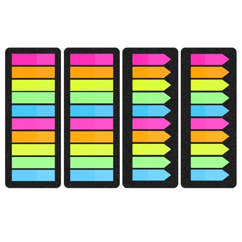 800 Stück Haftstreifen Haftmarker - 4 Stile Haftnotizen Klebezettel Sticky Notes Index Tabs Post its Klein Heftstreifen Pastell Tabs Klebemarkierung Poster Strips - Schwarz von Mr Cozy